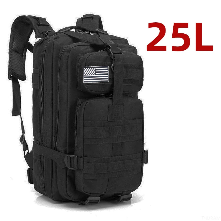 Mochila táctica de nailon resistente, impermeable, de 25 l/50 l, para deportes de trekking, pesca, caza, acampada y senderismo, ideal para exteriores.