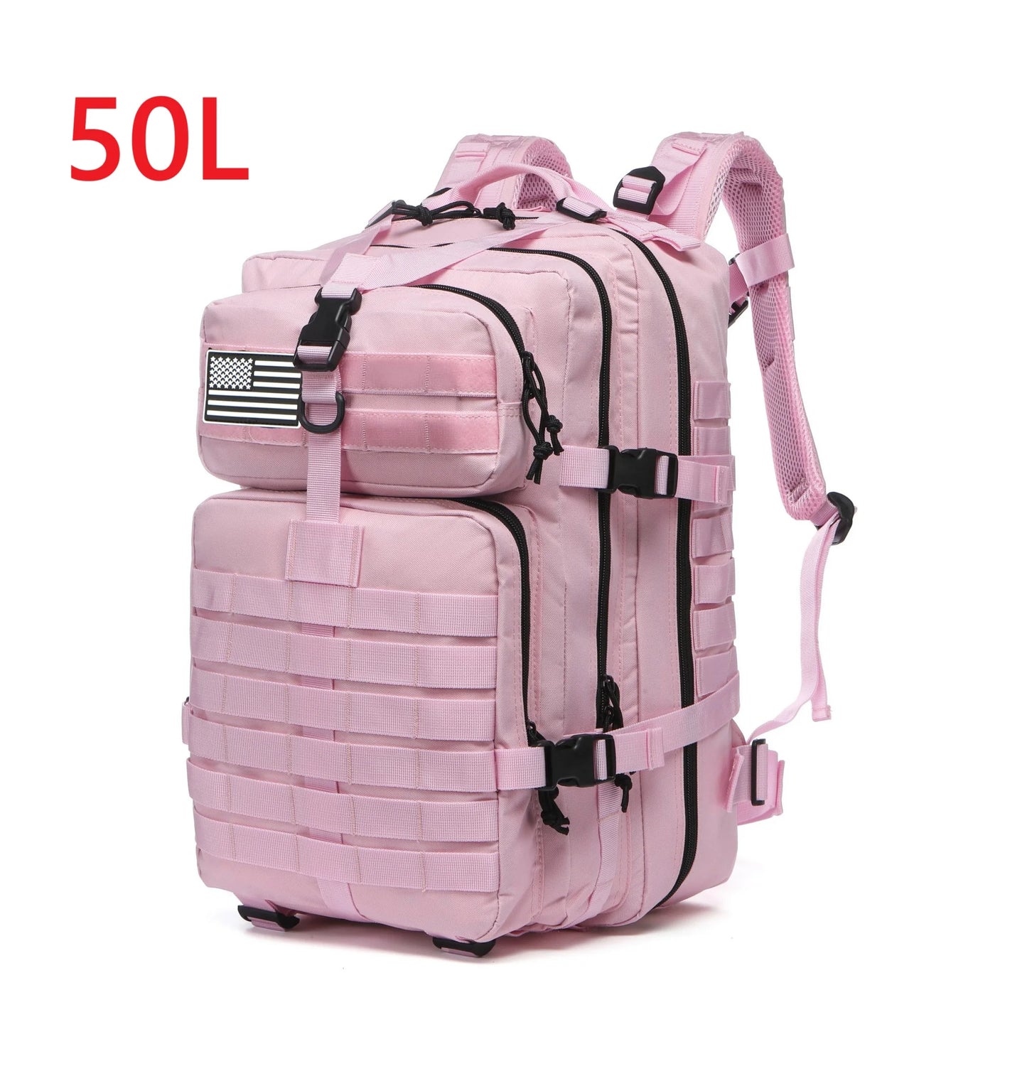 Mochila táctica de nailon resistente, impermeable, de 25 l/50 l, para deportes de trekking, pesca, caza, acampada y senderismo, ideal para exteriores.