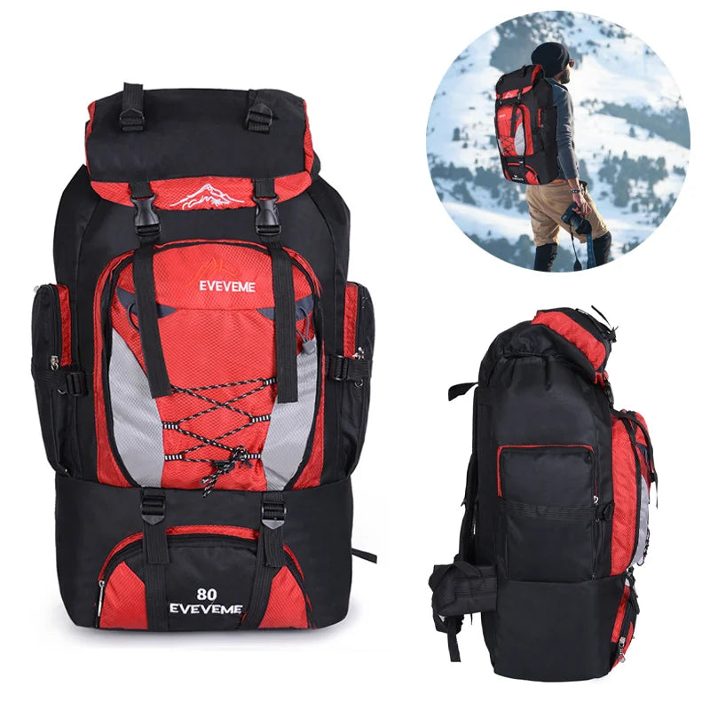 Mochila de 80L para acampar, senderismo, deportes al aire libre, viajes, impermeable, para hombre, escalada, montañismo, pesca