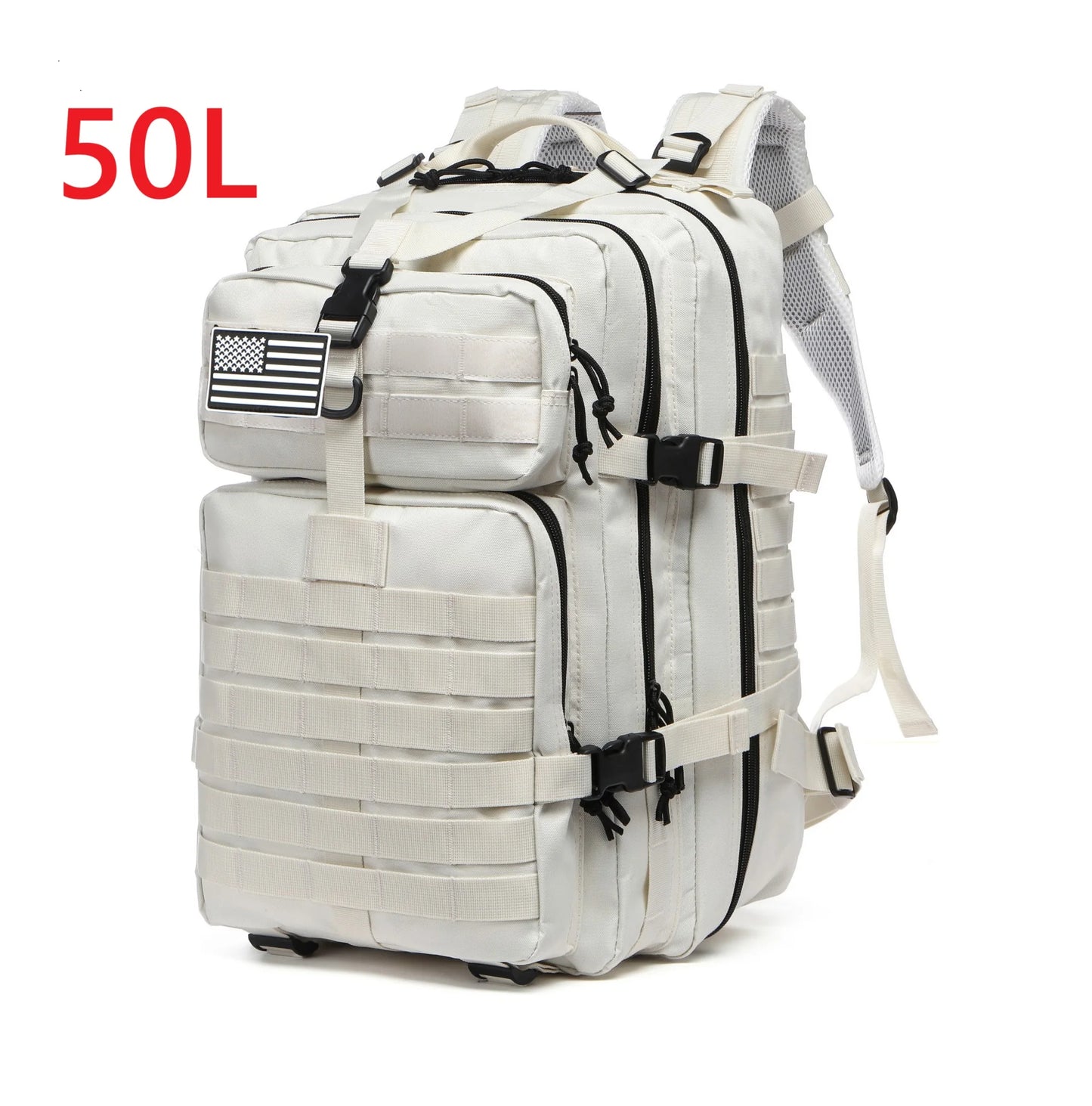 Mochila táctica de nailon resistente, impermeable, de 25 l/50 l, para deportes de trekking, pesca, caza, acampada y senderismo, ideal para exteriores.