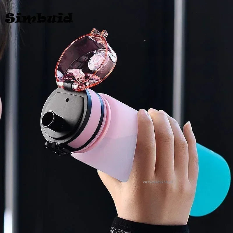 Botella de agua deportiva de gran capacidad de 1 litro, a prueba de fugas, de plástico, colorida, ideal para beber al aire libre, viajes, gimnasio, fitness, etc.