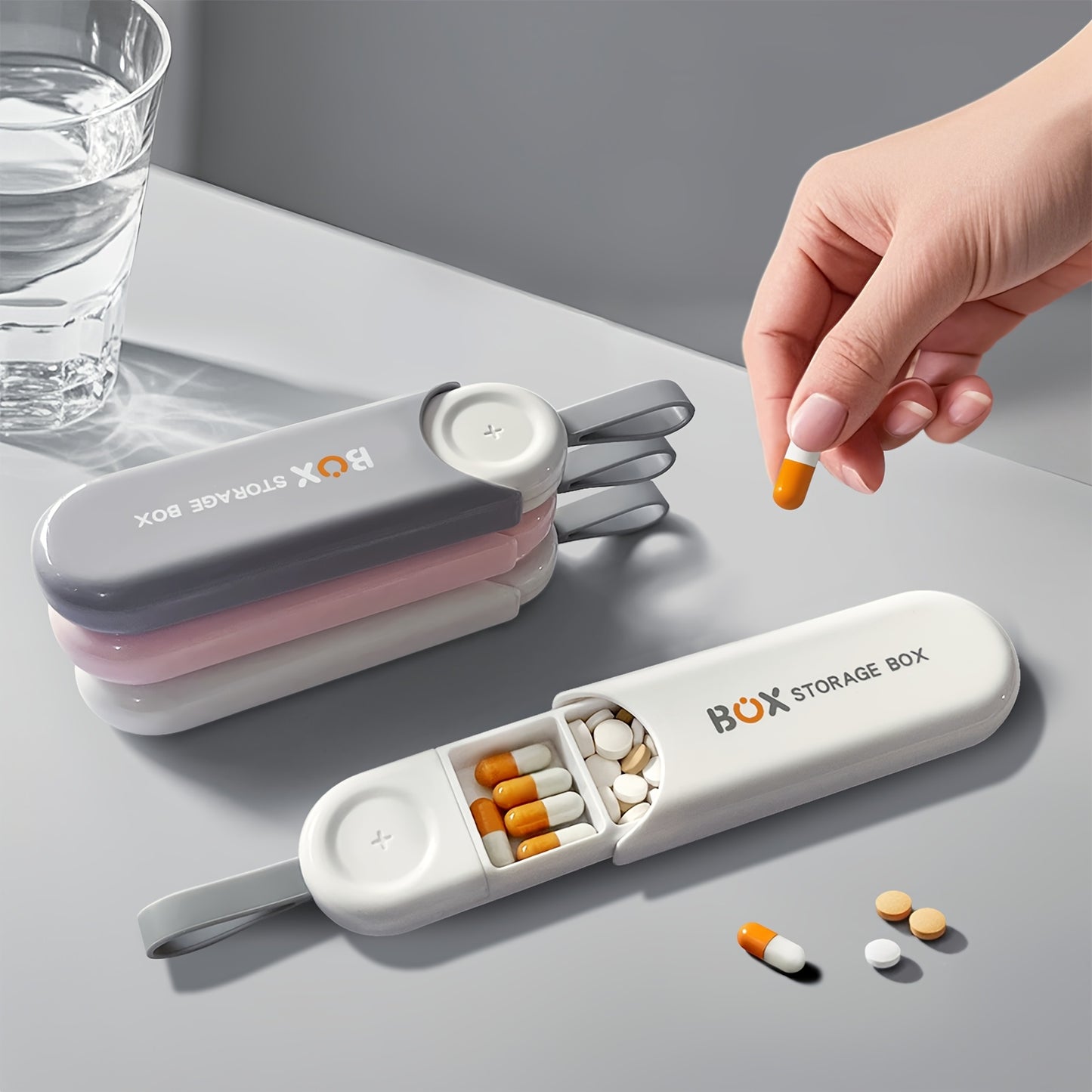 1 pastillero portátil para medicamentos y vitaminas, ideal para viajes.