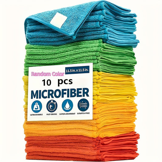 Paquete de paños de limpieza de microfibra: toalla multiusos para el hogar y la cocina, duradera y absorbente, ideal para sala de estar, dormitorio, baño y muebles. Elimina fácilmente manchas y grasa. Artículos de limpieza esenciales.