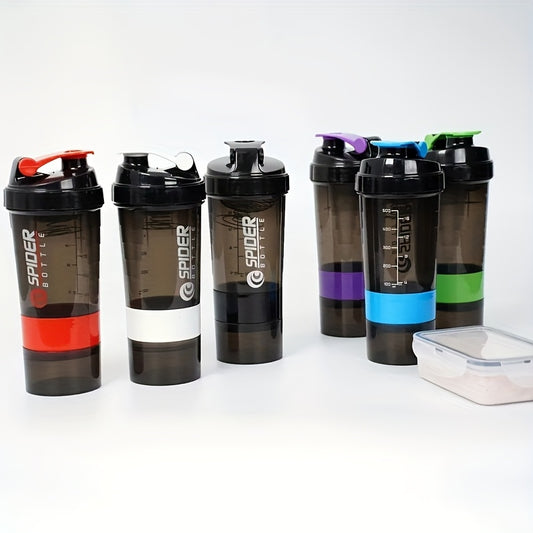Botella SPIDER: Botella mezcladora de proteínas desmontable de 3 capas con escala medidora, portátil y sellable, perfecta para fitness, deportes al aire libre y celebraciones navideñas.