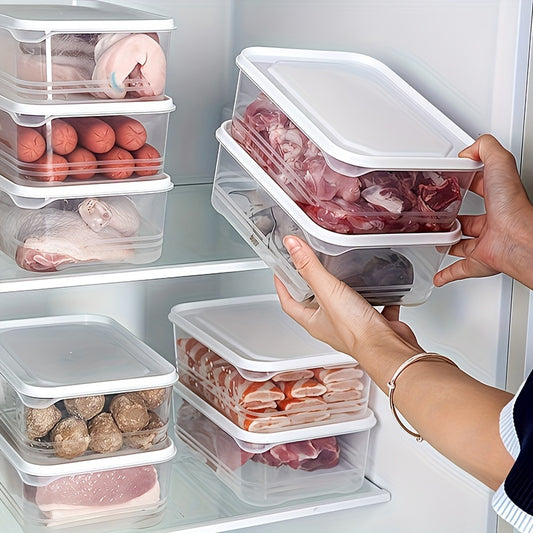 10-Pack 1200ml Stackable Fridge Organizer Containers, Plastic Freezer Safe Food Storage Boxes with Flip Top Lids, Reusable Multipurpose Sealable Bento Lunch Boxes for Meat, Fruits, Vegetables, Microwaveable - Ideal for Christ