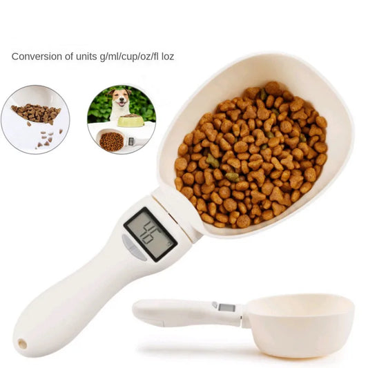 Báscula electrónica de precisión para alimentos para mascotas, con pantalla LCD, cuchara medidora para alimentos para perros y gatos, báscula de cocina con pantalla digital