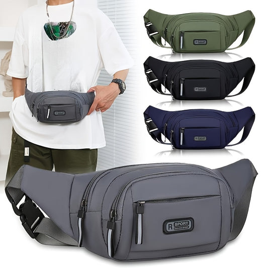 Oxford Sports Waist Bag for Men - Lightweight, Foldable, Adjustable, Reflective, Multi-Functional Crossbody Phone Pouch for Outdoor, Hiking, Commuting, Handless Convenience: This Waist Bag Allows You to Carry Essentials While